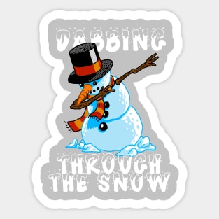 Snowman Dabbing Through The Snow Shirt Christmas Dab Santa 2 Sticker